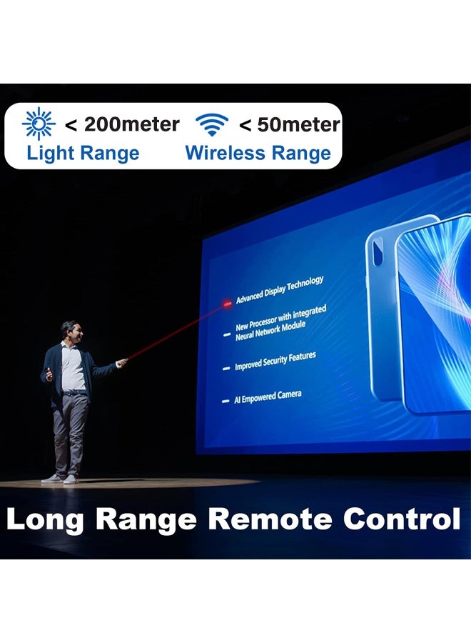 جهاز عرض تقديمي قابل لإعادة الشحن مع مؤشر، جهاز تحكم عن بعد للعرض التقديمي بعيد المدى، جهاز عرض لاسلكي لعروض PowerPoint، التحكم في الشرائح - Image 5