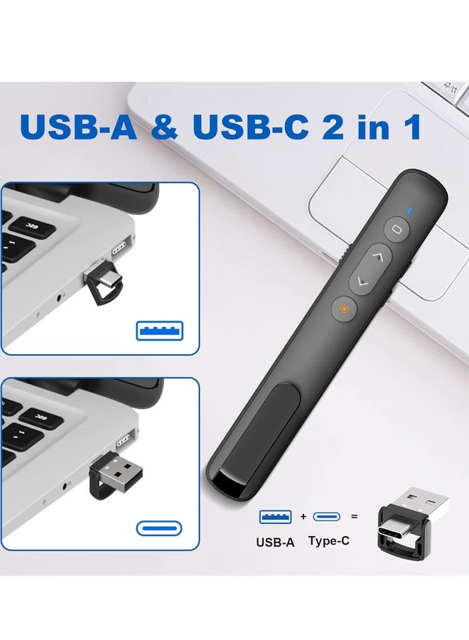 جهاز عرض تقديمي قابل لإعادة الشحن مع مؤشر، جهاز تحكم عن بعد للعرض التقديمي بعيد المدى، جهاز عرض لاسلكي لعروض PowerPoint، التحكم في الشرائح - Image 2