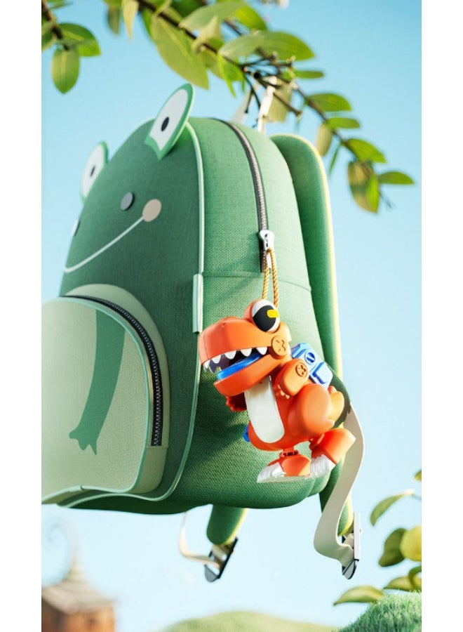 【Wind-Up Dinosaur Toy】Kids Clockwork Simulation Dinosaur Preschool Toy | For Children Aged 3+ | ABS Safe Material | Battery-Free Eco Design | Manual Opening/Closing Jaw | Storage Pouch On Back | Non-Slip Foot Design | Can Be Used As Pendant Or Decor | Develops Motor Skills & Imagination - Image 3