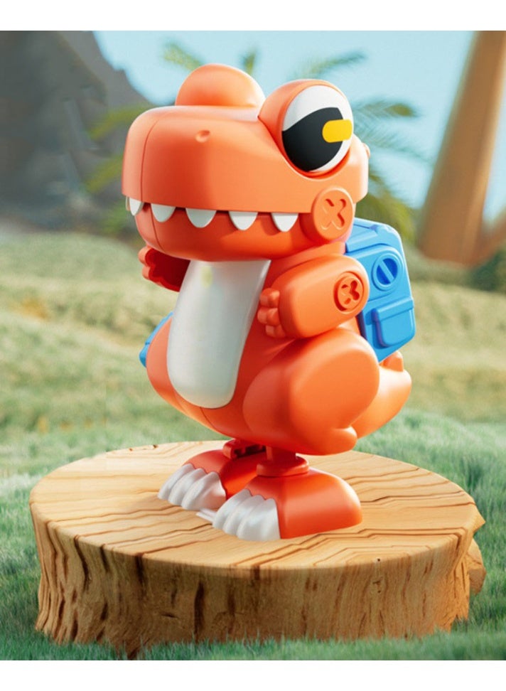 【Wind-Up Dinosaur Toy】Kids Clockwork Simulation Dinosaur Preschool Toy | For Children Aged 3+ | ABS Safe Material | Battery-Free Eco Design | Manual Opening/Closing Jaw | Storage Pouch On Back | Non-Slip Foot Design | Can Be Used As Pendant Or Decor | Develops Motor Skills & Imagination - Image 1