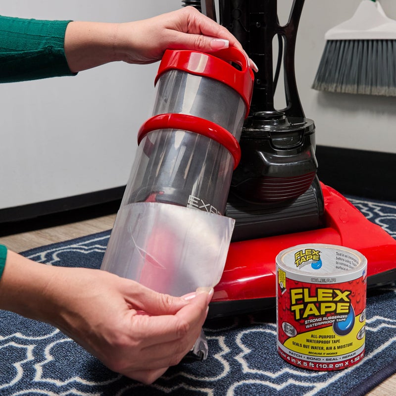 Flex Tape, Original Thick Flexible Rubberized Waterproof Tape - Seal and Patch Leaks, Works Underwater, Indoor Outdoor - Home RV Roof Plumbing and Pool Repairs, Clear, 4 in x 5 ft, Pack of 1 - Image 5