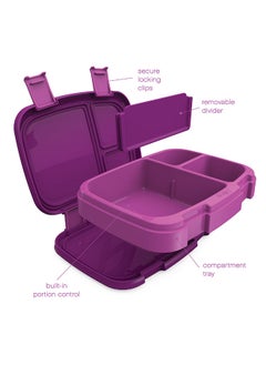 Bentgo Fresh – Leak Proof, Versatile 4 - Compartment Bento - Style Lunch Box With Removable Divider, Portion - Controlled Meals For Teens And Adults On - The - Go – Bpa - Free, Food - Safe Materials - Purple  - Image 4