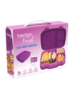 Bentgo Fresh – Leak Proof, Versatile 4 - Compartment Bento - Style Lunch Box With Removable Divider, Portion - Controlled Meals For Teens And Adults On - The - Go – Bpa - Free, Food - Safe Materials - Purple  - Image 2