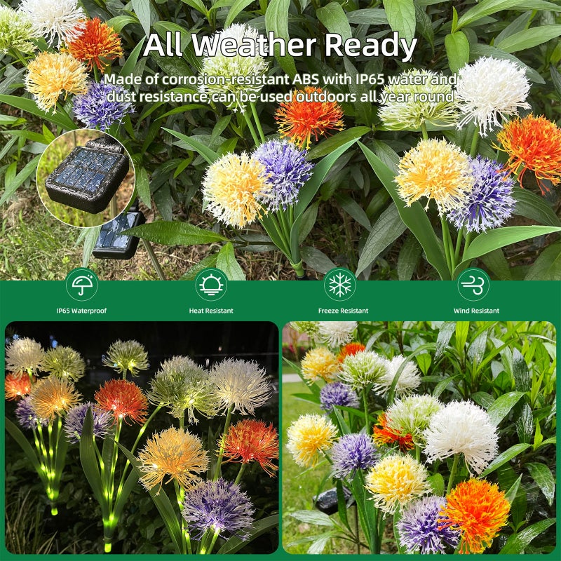 Solar Flowers Decorative Lights Outdoor Garden Lights, Lawn Patio, Onion Flower  Lights Waterproof Lights - Image 3