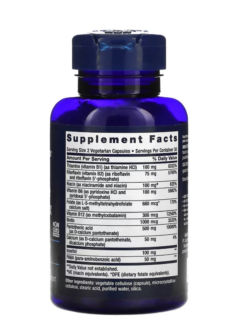 لايف إكستنشن مركب فيتامين ب النشط بيولوجيًا، 60 كبسولة نباتية - Image 2