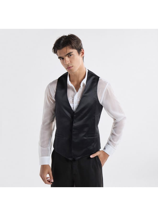 Splash FAV Sleeveless Waistcoat with Concealed Button Placket  - Image 1