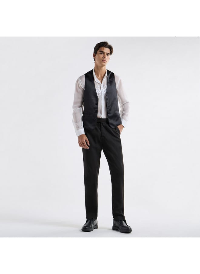 Splash FAV Sleeveless Waistcoat with Concealed Button Placket  - Image 2