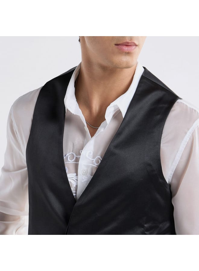 Splash FAV Sleeveless Waistcoat with Concealed Button Placket  - Image 4