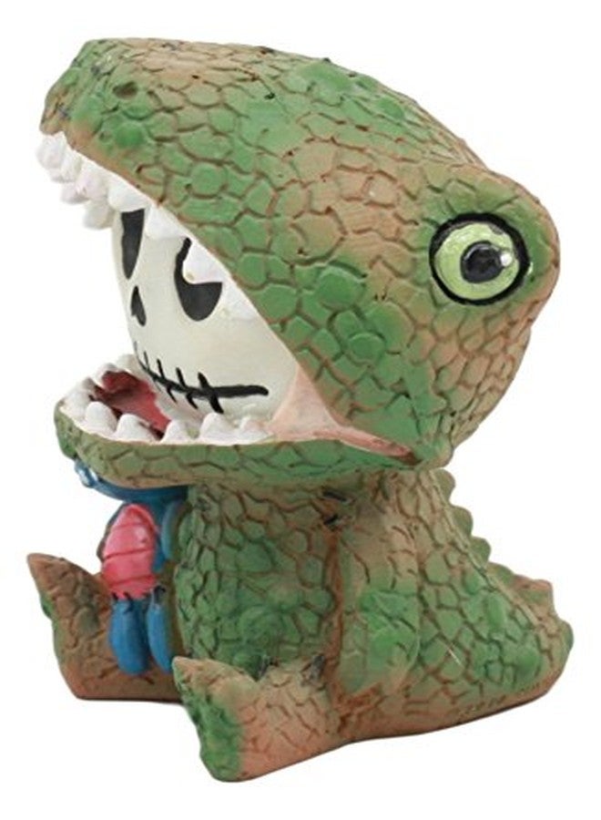 Ebros Gift Gifts & Decor Ebros Tyrannosaurus Rex Dinosaur Furrybones Figurine 3" Tall Furry Bones Skeleton in T-Rex Costume Carrying Blue Dino Doll Sit Up Collectible Decorative Toy - Image 2
