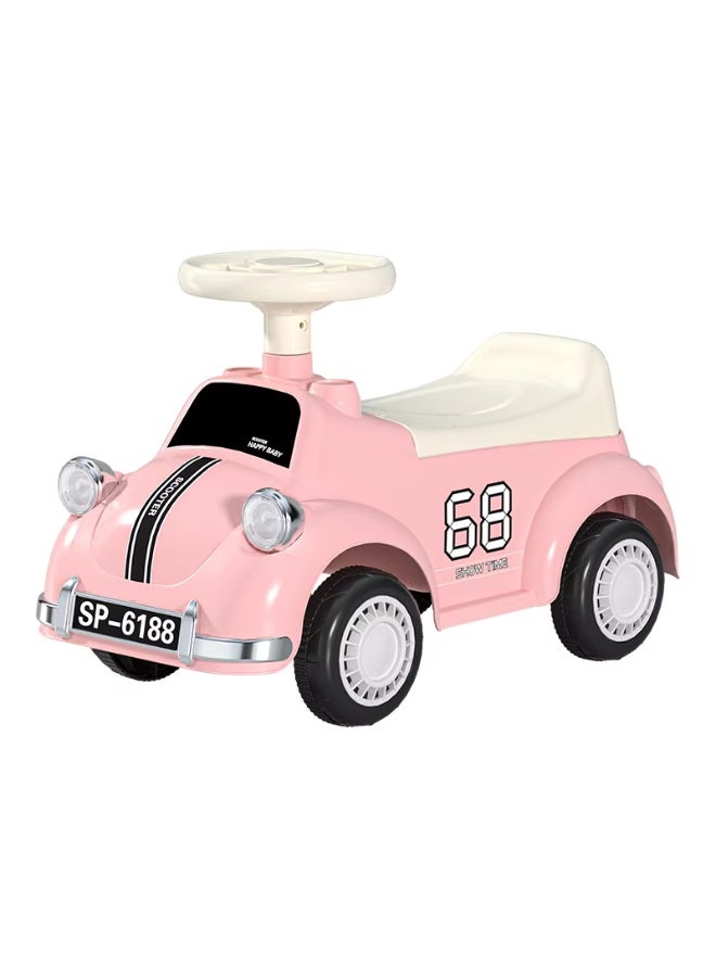 متجر 7 سيارة ركوب أطفال بشكل كلاسيكي – سكوتر توازن بأربع عجلات صامتة ومقعد مريح – تصميم آمن مع مقود قابل للدوران ومساند خلفية للحماية – لعبة مثالية للتسلية وتعلم القيادة - Image 3