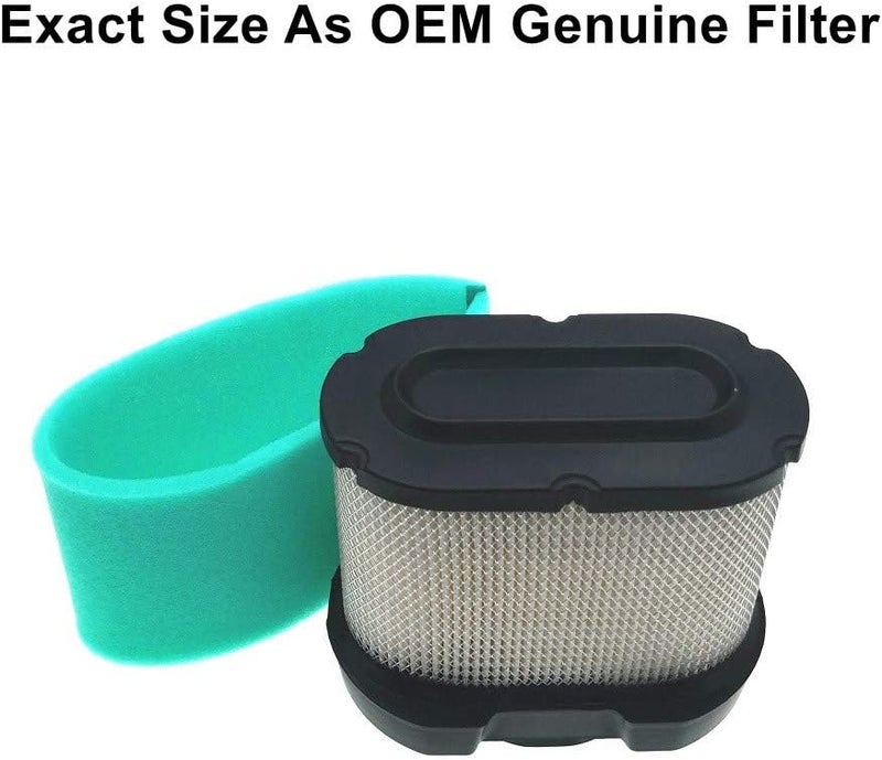 MOWFILL 2 Pack 792105 Air Filter Replace for BS 276890, 4233, 5405, 5405H, 5405K, 593240, 798748 OEM Air Cleaner Cartridge with 792303 Pre Filter Fits Lawn Mower Air Cleaner Element - Image 3