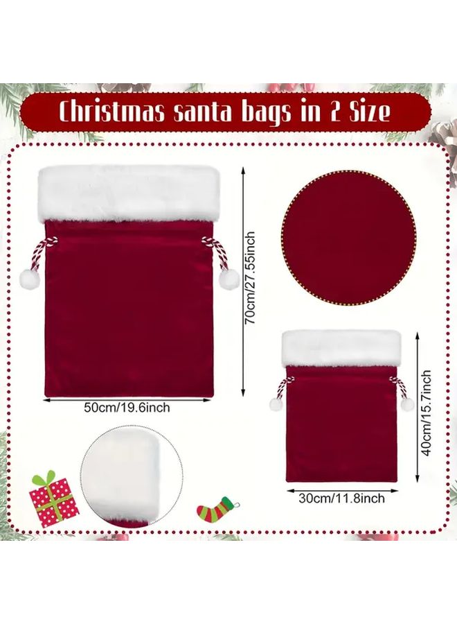 Personalized Christmas Stocking Dark Green Small Size Drawstring Closure Reusable Holiday Gift Bag - Image 4