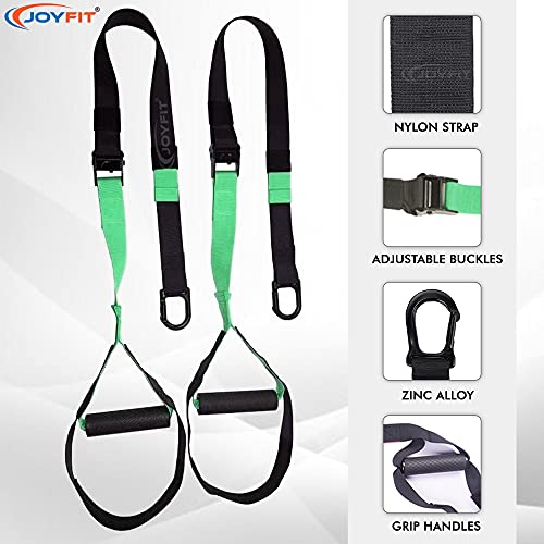 Joyfit - Suspension Training Strap with Door Anchor, Adjustable Buckles, Grip Handles, Carry Bag, for Resistance, Gym, Home, Workout, Legs, Arms, Knee, Chest Exercises for Men and Women - Image 2