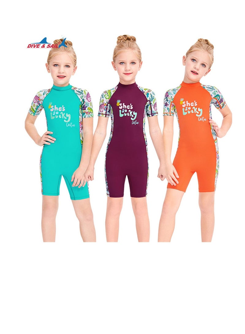 DIVE & SAIL 3Pcs Keep Warm Children Diving Suit Three-layer High Elastic Wetsuit For Girls - Image 1