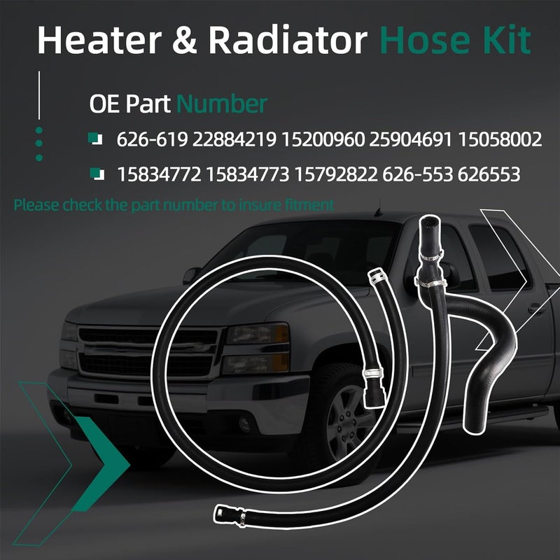 Riyhch Engine Heater InletLower Radiator Outlet Hose Pipe Assemblyfor Cadillac Escalade EXTESVfor Chevrolet AvalancheCheyenneSuburbanfor GMC SierraYukonSierraOE626619 15200960 - Image 4
