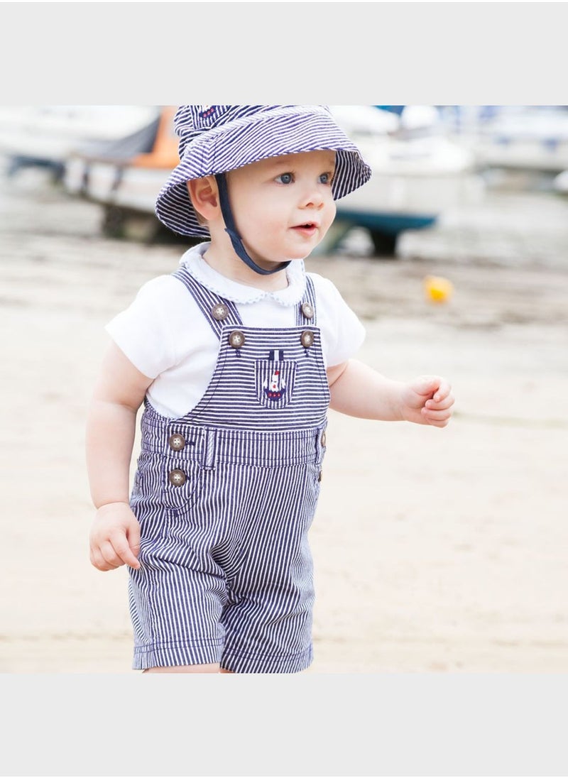 JoJo Maman Bebe - Infant Striped Dungaree - Image 1