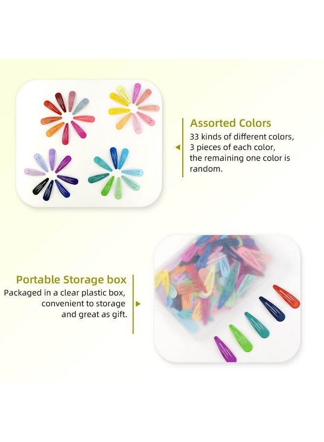 yuntop 100 Pcs Girls Snap Hair Clips Colorful Hair Clips Barrettes 2 Inch No Slip Metal Barrettes In 33 Candy Color Glossy Hair Accessories For Girls Women Teens Toddlers Ladies (Assorted Colors) - Image 4