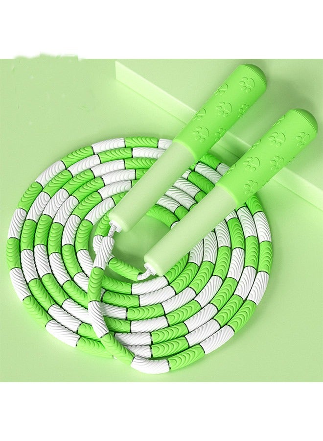 Generic 1-Piece Soft Beaded Jump Rope 9feet White/Green  - Image 1