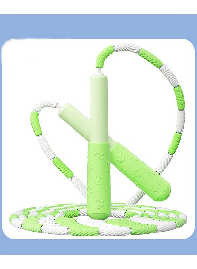 Generic 1-Piece Soft Beaded Jump Rope 9feet White/Green  - Image 2