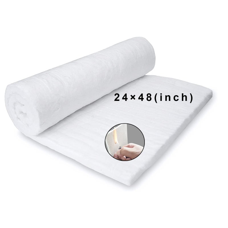 48x24 x1 Thick Ceramic Fiber Blanket Fireproof Insulation Baffle Rated to 2400F HighTemperature Resistance for Oven Stoves KilnsForges