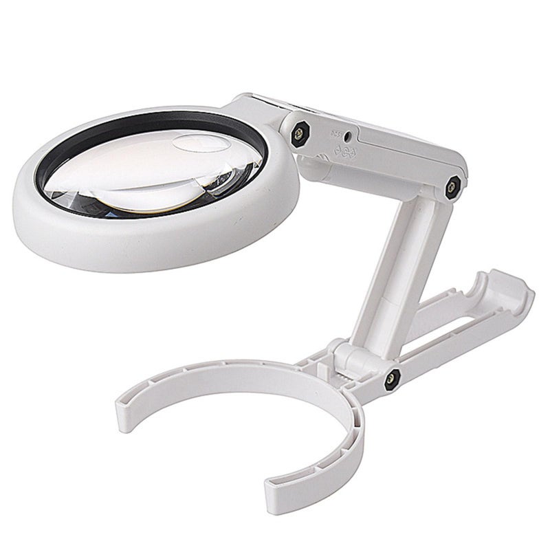 Meichoon Magnifier Glass Table Lamp5X11X Foldable Magnifying Lamp USB Poweredwith 8 LED Lightsfor ReadingHobbiesJewelryTask Crafts or Workbench