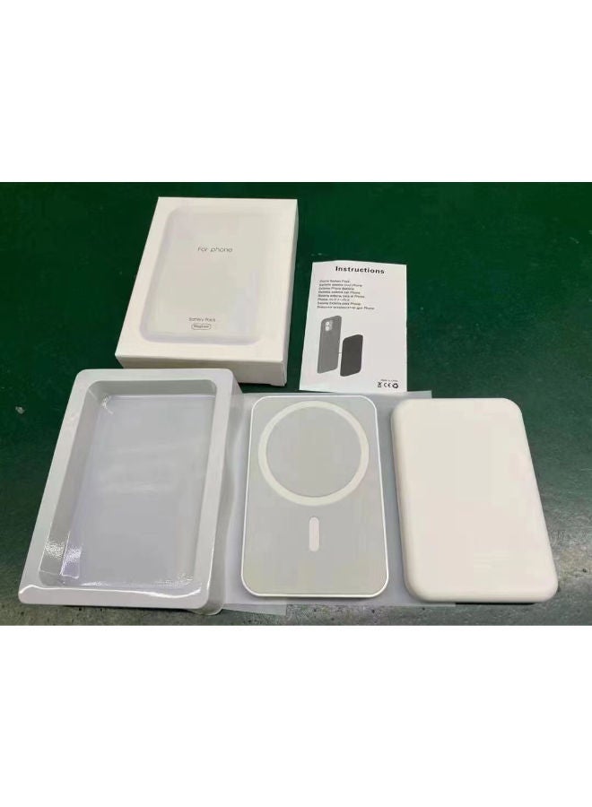 SHOPI Fast Magnetic Wireless Portable Power Bank Charger for iPhone Series White  - Image 5