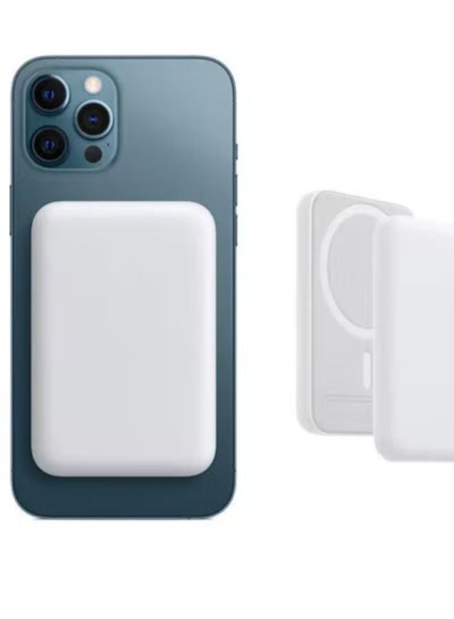 SHOPI Fast Magnetic Wireless Portable Power Bank Charger for iPhone Series White  - Image 1