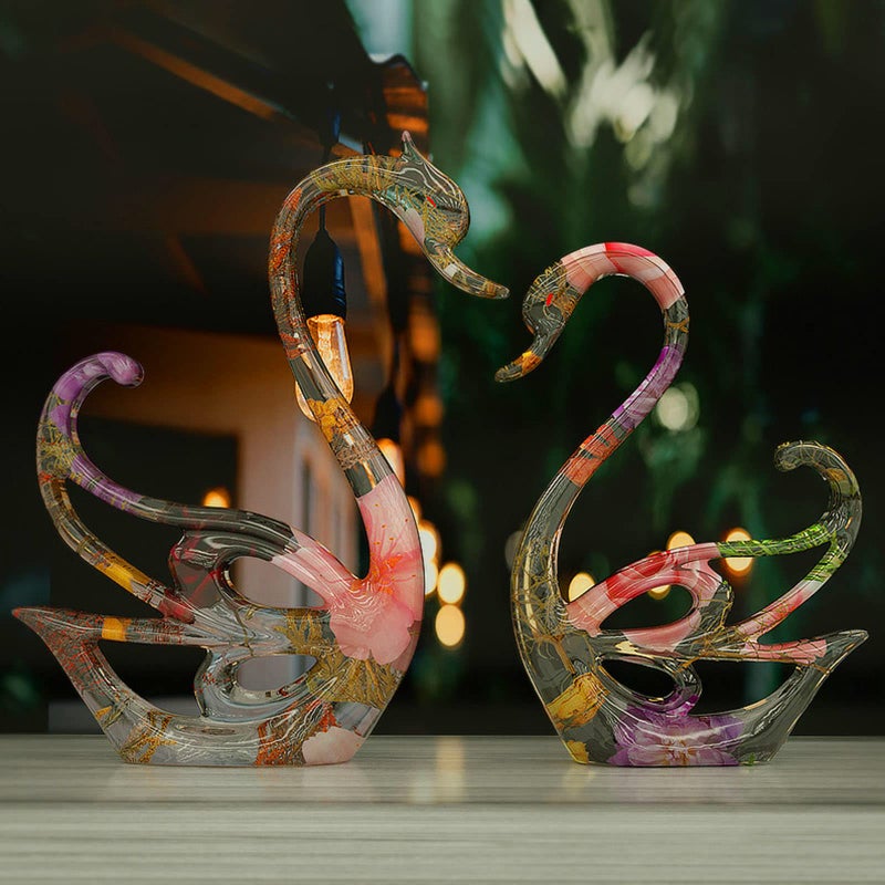 Voaesdk Large Swan Resin MoldsCouple Swan Silicone Epoxy Moulds3D Animal Ornament Resina Casting Mold for DIY Resin CraftsCabinets DecorHome Office DecorationWeddingValentine