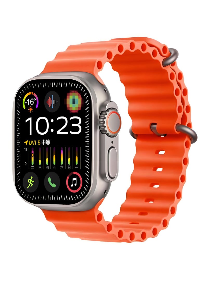 Smart Watch T500 ULTRA，Business Smartwatch，Waterproof Fitness Watch，Bluetooth Calling，Compatible with Androd and IOS，IPS Display，Heart Rate Moitoring，Orange - Image 1