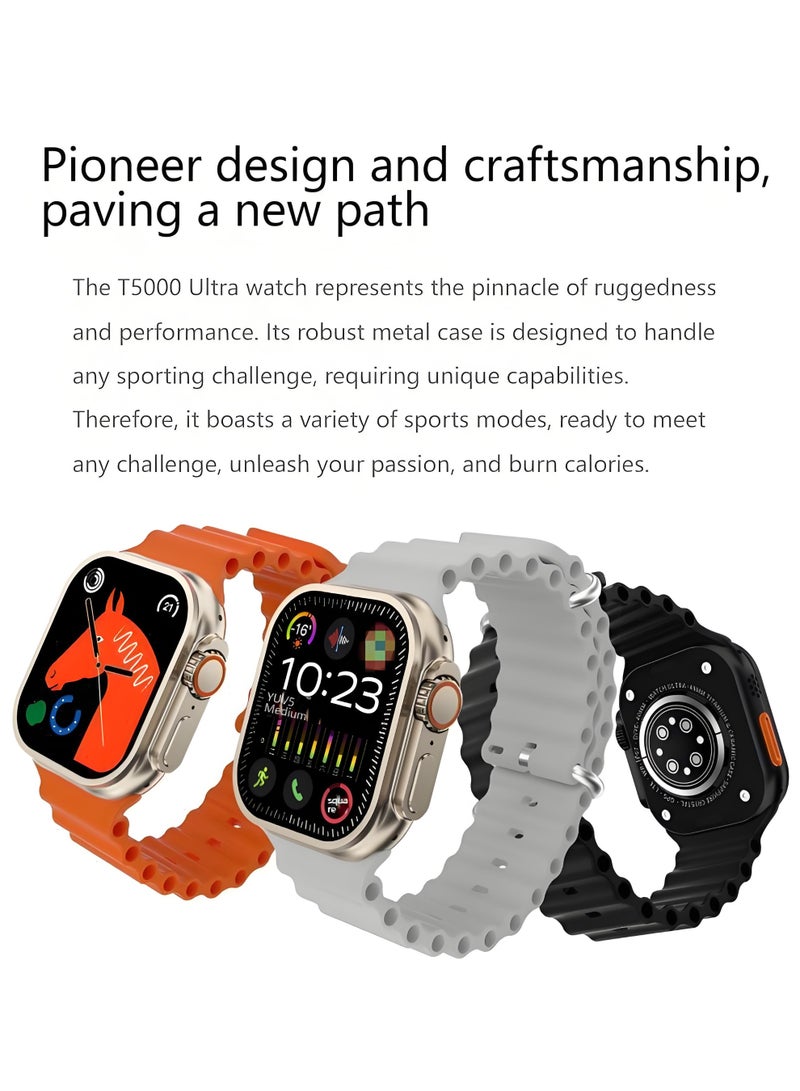 Smart Watch T500 ULTRA，Business Smartwatch，Waterproof Fitness Watch，Bluetooth Calling，Compatible with Androd and IOS，IPS Display，Heart Rate Moitoring，Orange - Image 4