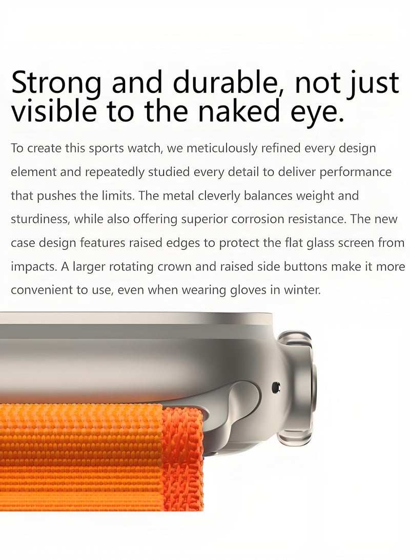 Smart Watch T500 ULTRA，Business Smartwatch，Waterproof Fitness Watch，Bluetooth Calling，Compatible with Androd and IOS，IPS Display，Heart Rate Moitoring，Orange - Image 5