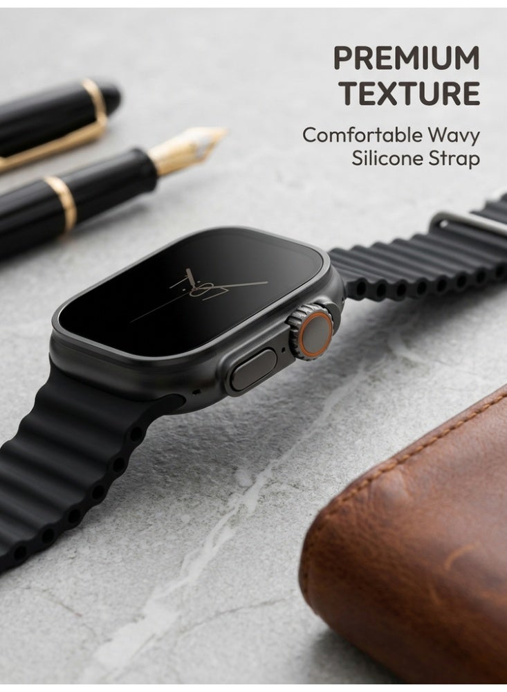 ساعة ذكية T500 ULTRA، ساعة ذكية للأعمال، ساعة لياقة بدنية مقاومة للماء، مكالمات بلوتوث، متوافقة مع Android و IOS، شاشة IPS، مراقبة معدل ضربات القلب، برتقالي - Image 4