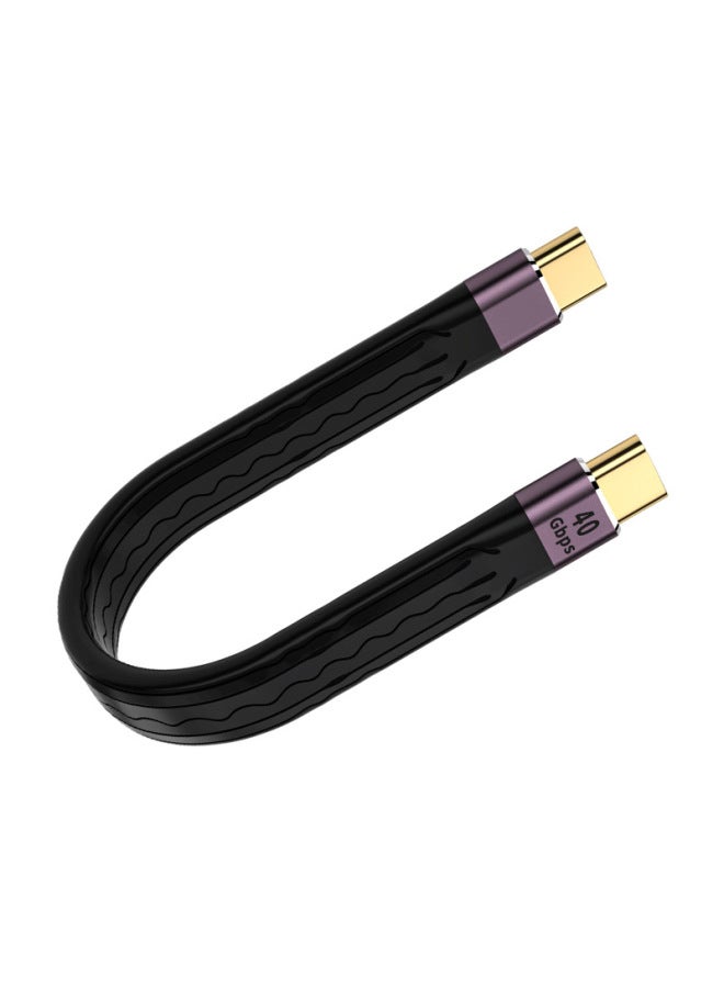 Double-headed Type-c Pd Fast Charging Usb3.1 High-speed Hard Drive 40g Cropped Usb4 100w Lightning 3-Color:C Revolution C Male USB4.0 40GB Flexible Cord - Image 1