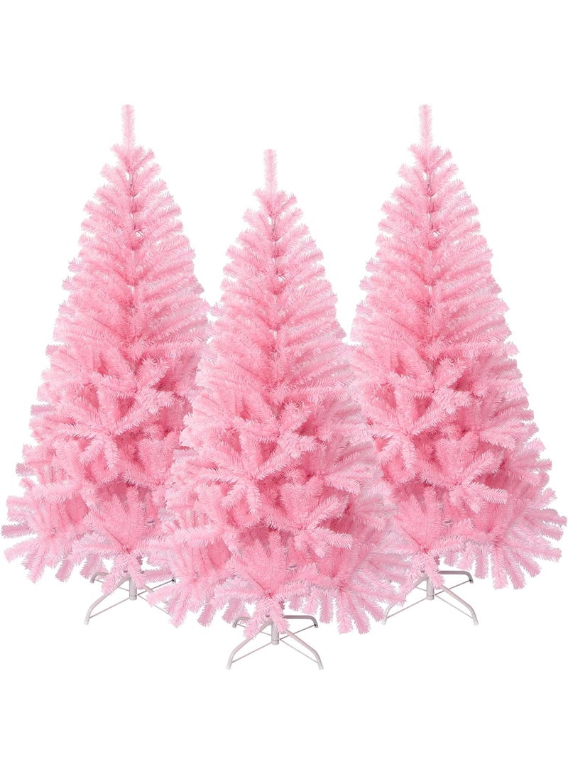 Mado Gallery Pink Christmas Tree 1.2m–2.1m, Pre-Lit with 40m Warm Lights, Mixed Branches, Foldable Stand, Indoor/Outdoor Holiday Décor-150cm - Image 4