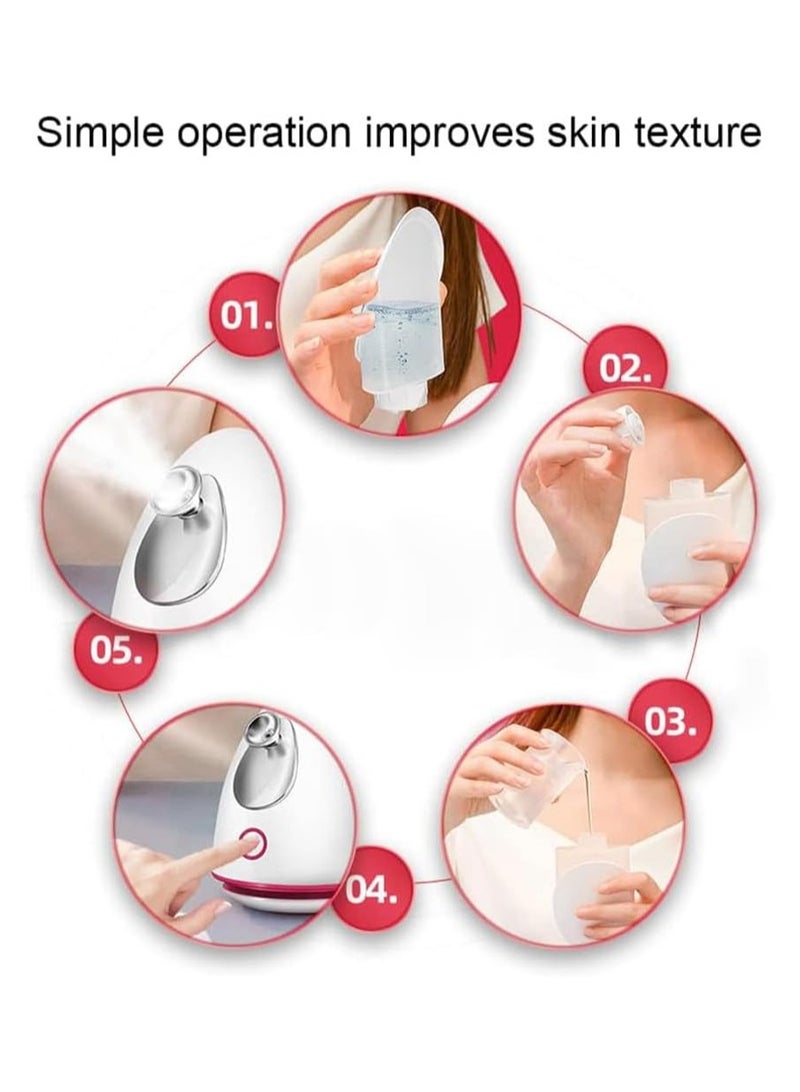 عام جهاز بخار للوجه نانو 360° للعناية بالبشرة - بخاخ بخار للوجه - جهاز بخار سبا للبشرة - بخاخ نافورة للوجه يساعد على فتح المسام وإزالة البَقَع السوداء. - Image 4