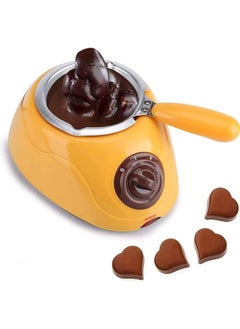 Chocolatier Electric Chocolate Melting Pot Machine Chocolate Fountain Fondue Pot Candy Making Cupcake Melter Chocomaker DIY Kitchen Tool Gift with Mould Set (Yellow)  - Image 3