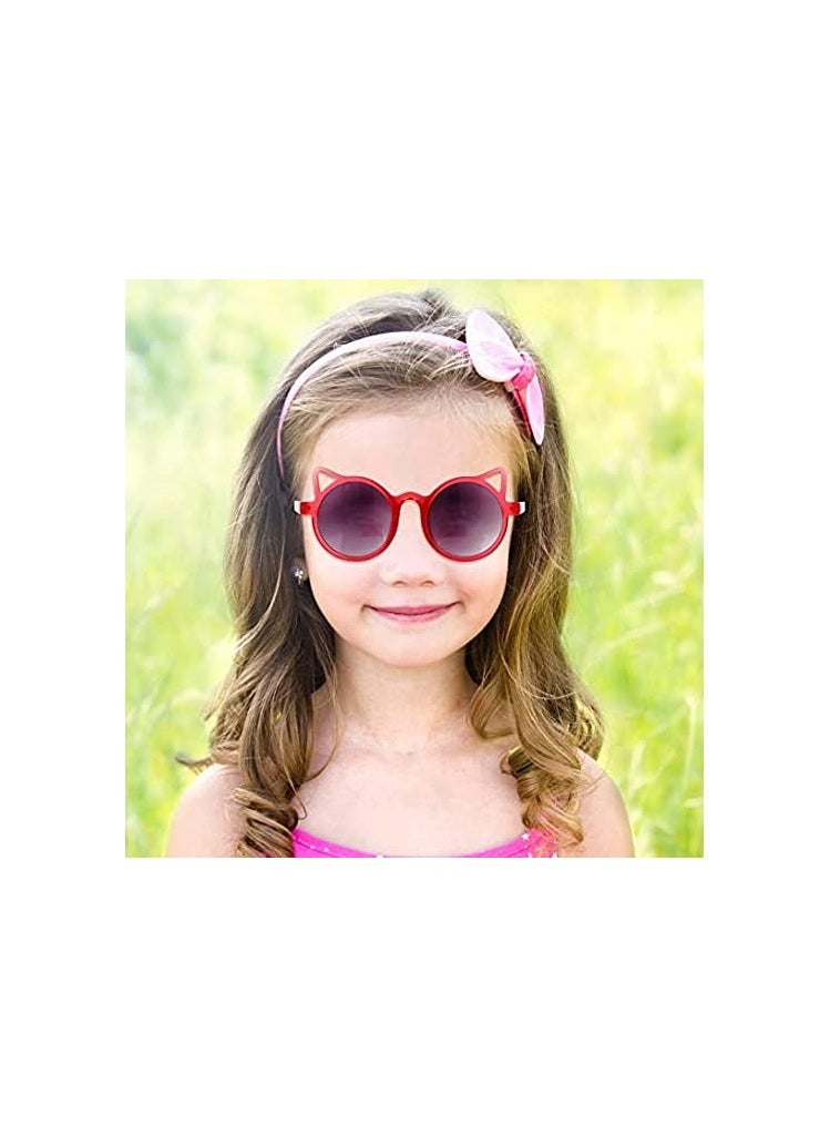 KASTWAVE - Cat Shaped Sunglasses for Kids 6 Pairs Toddler Kitty Glasses lovely Cat Sun Glasses Outdoor Eyewear for Beach Party Summer Activities Children's Uv Protection Sunglasses Fashion Sunshade Mirror - Image 1