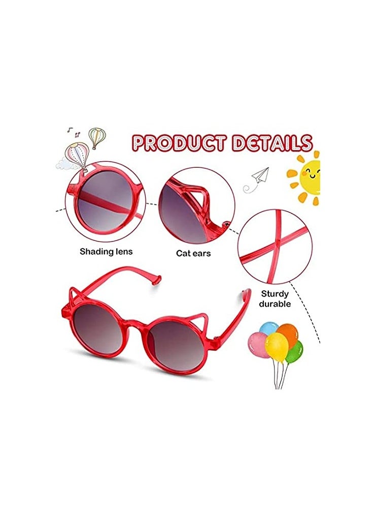 KASTWAVE - Cat Shaped Sunglasses for Kids 6 Pairs Toddler Kitty Glasses lovely Cat Sun Glasses Outdoor Eyewear for Beach Party Summer Activities Children's Uv Protection Sunglasses Fashion Sunshade Mirror - Image 1