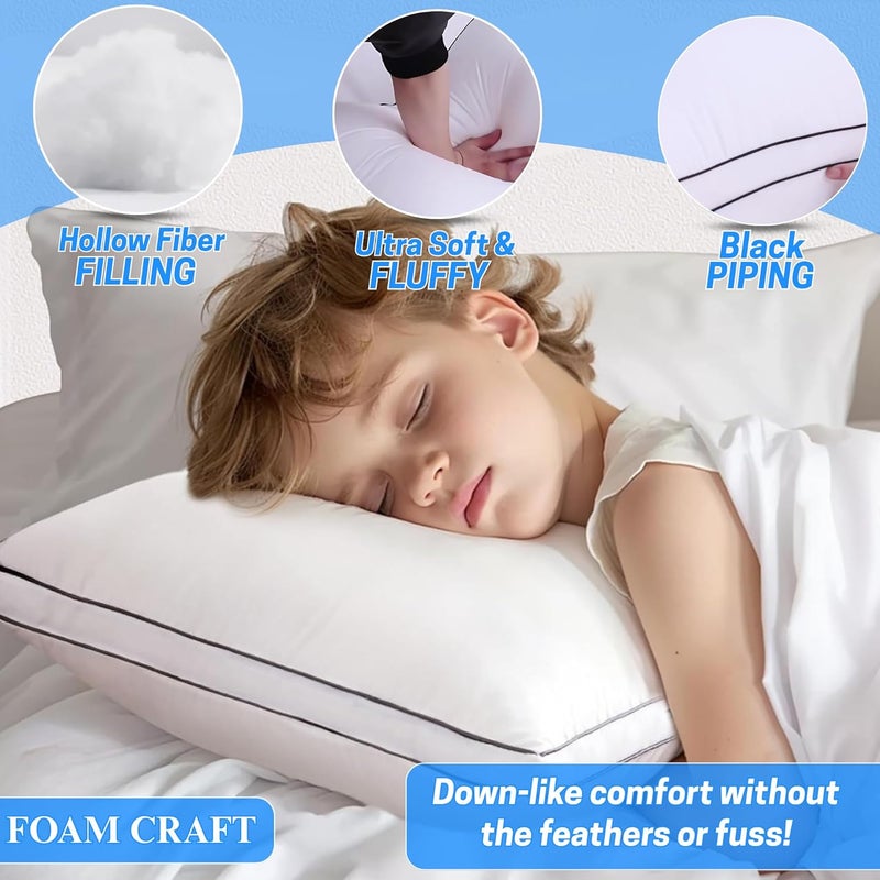 FOAM CRAFT® King Bed Pillows for Back & Side Sleepers - Cooling & Fluffy Gusseted Design, Pack of 2 - Image 5
