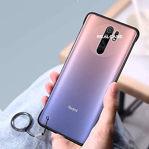 REALCASE Redmi 9 Prime/Poco M2 Back Cover Case | Stylish Frameless Matte Hard Back Skin | Soft TPU Shock Proof Bumper Back Cover Case for Redmi 9 Prime/Xiaomi Poco M2 (F-Black) - Image 2