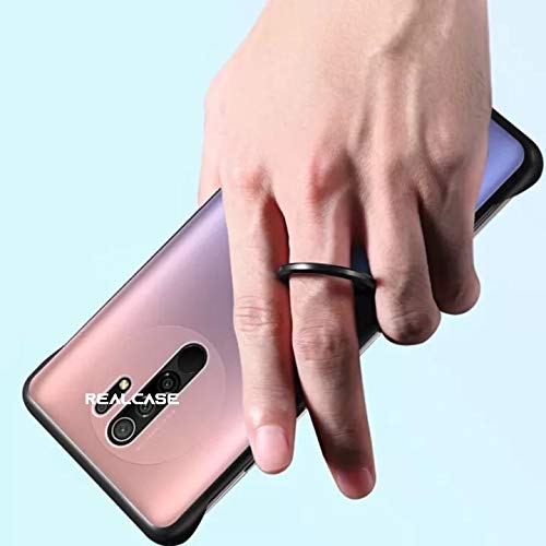 REALCASE Redmi 9 Prime/Poco M2 Back Cover Case | Stylish Frameless Matte Hard Back Skin | Soft TPU Shock Proof Bumper Back Cover Case for Redmi 9 Prime/Xiaomi Poco M2 (F-Black) - Image 3