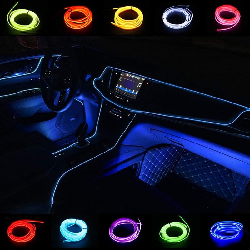 ABALDI San Jison EL Wires Car Kit 5m/16ft Neon Light Tube for Interior Decoration - Image 1