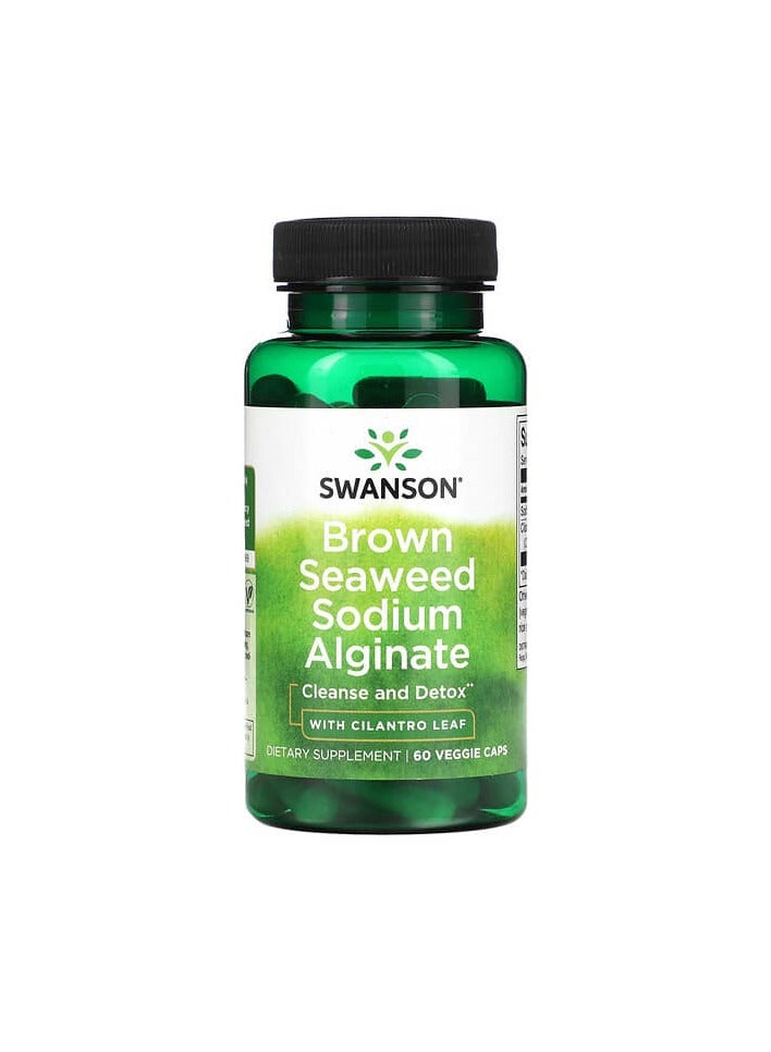 SWANSON Brown Seaweed Sodium Alginate with Cilantro Leaf, 60 Veggie Caps 