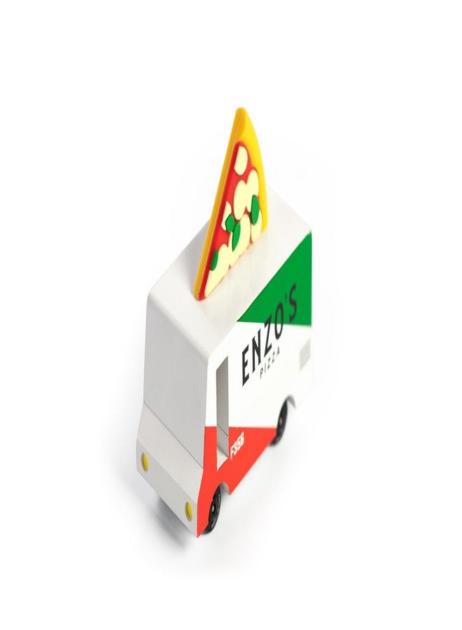 CANDYCAR® Wooden Food Truck Collection - Pizza Van, Premium Handcrafted Beech Wood Toy Car - Image 3