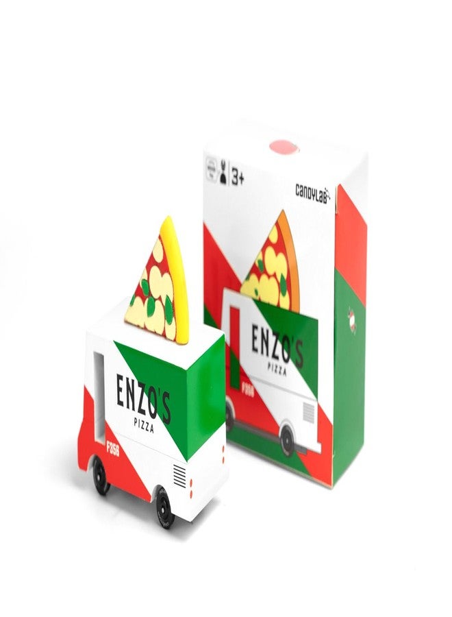 CANDYCAR® Wooden Food Truck Collection - Pizza Van, Premium Handcrafted Beech Wood Toy Car - Image 4