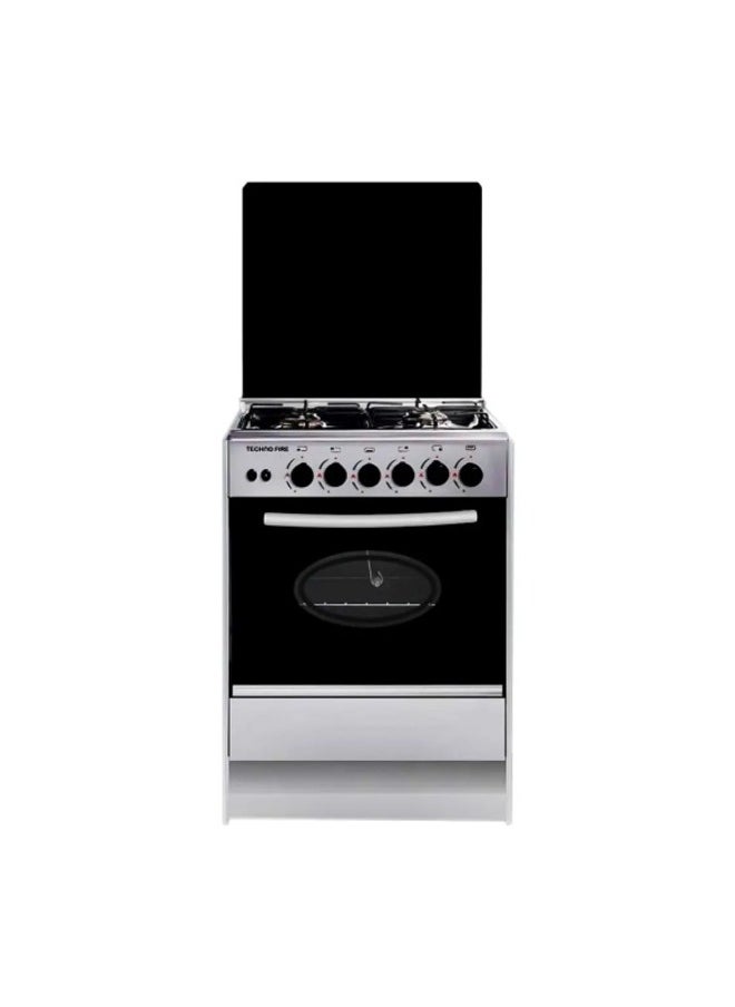 Techno Fire - 4 Burners 55*55 Gas Cooker, Full Stainless Steel, Self Ignition, Lamp ,Grill - Image 1