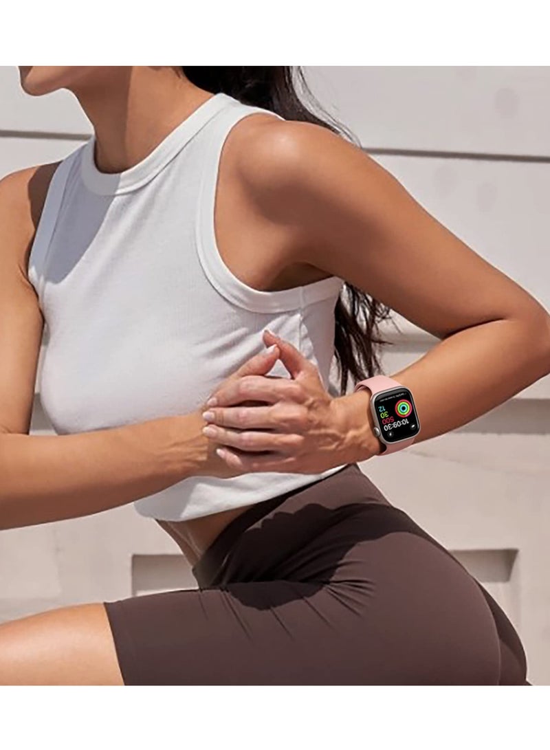 SYOSI Breathable Silicone Watch Bands Compatible with Apple Watch - Multiple Sizes for Series 8 7 6 5 4 3 2 1 SE,45mm 41mm 40mm 38mm 44mm 42mm 49mm- 6 Pack Variety Set - Image 3