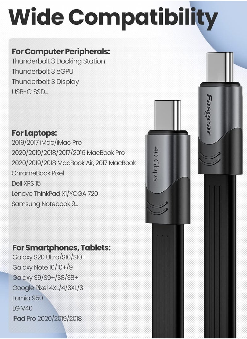 Fasgear USB Cable 15cm Thunderbolt  Cable Charging 40Gbps Data Transfer  - Image 4