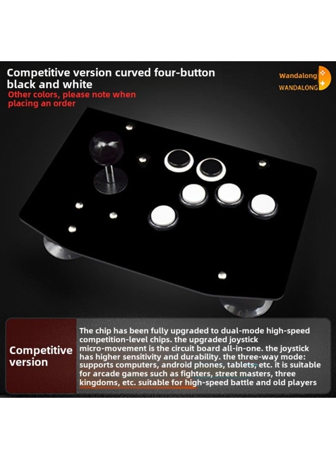 Arcade Rocker Fighting Rocker Computer USB Mobile Phone Boxing Emperor 97 Sanhe Rocker Home Game Console-Product Color:Competitive Version Of Curved Four ons - Image 1