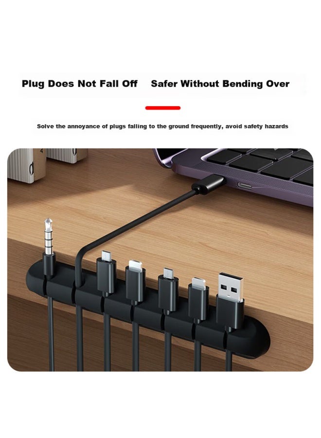 Masentek 7-Slot Cable Organizer, Desktop Cable Management, Power Cord And Data Cable Holder, Earphone Clip, Bedside Cable Winder, 7 Clips White [2-Pack] - Image 4